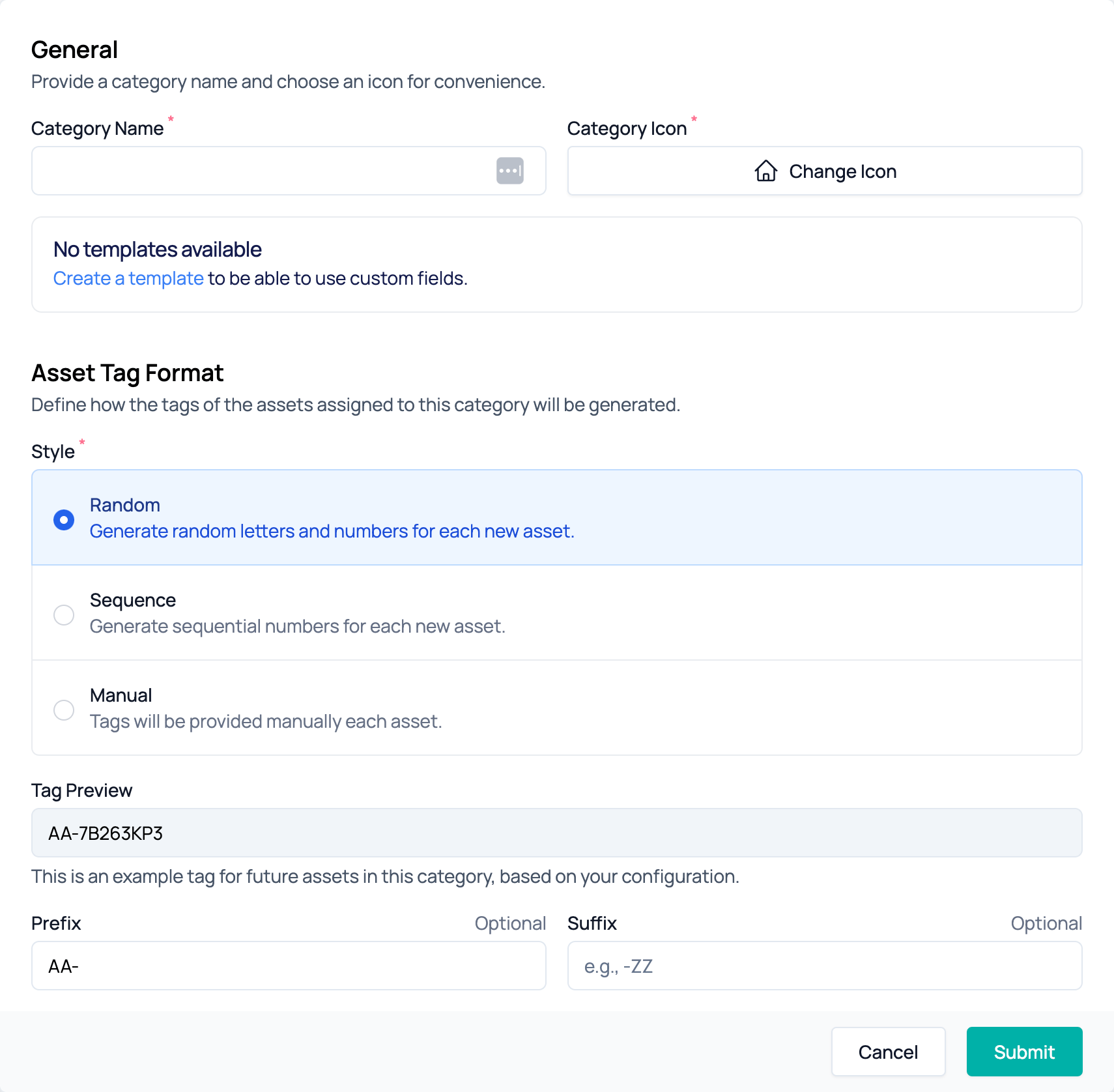 Assets - Categories